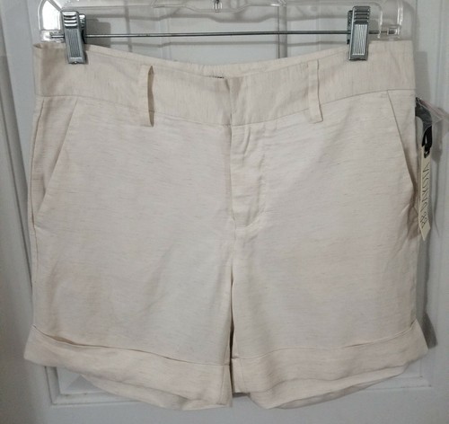 BB Dakota Augustine Damenshorts Leinen Bündchen Größe 2 Small natürliches Elfenbein neu mit Etikett $ 58 - Bild 2 von 12