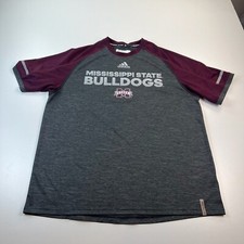 Adidas Mississippi State Bulldogs Shirt Adult Large Gray Lightweight NCAA