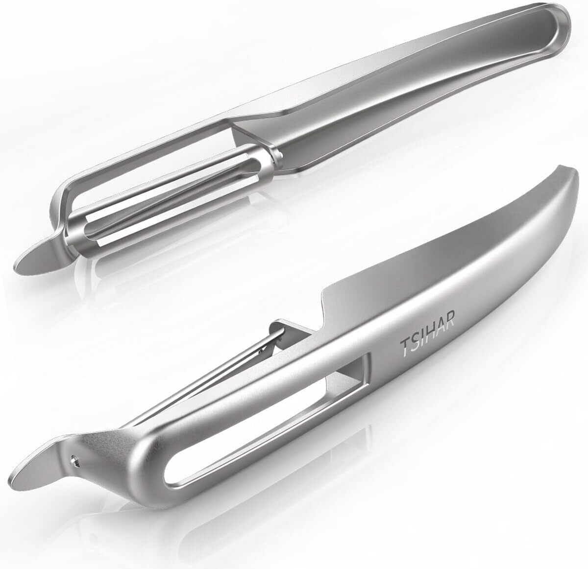 2-PCS Fruit - Vegetable Peelers, Stainless Steel Potato Peeler Silver