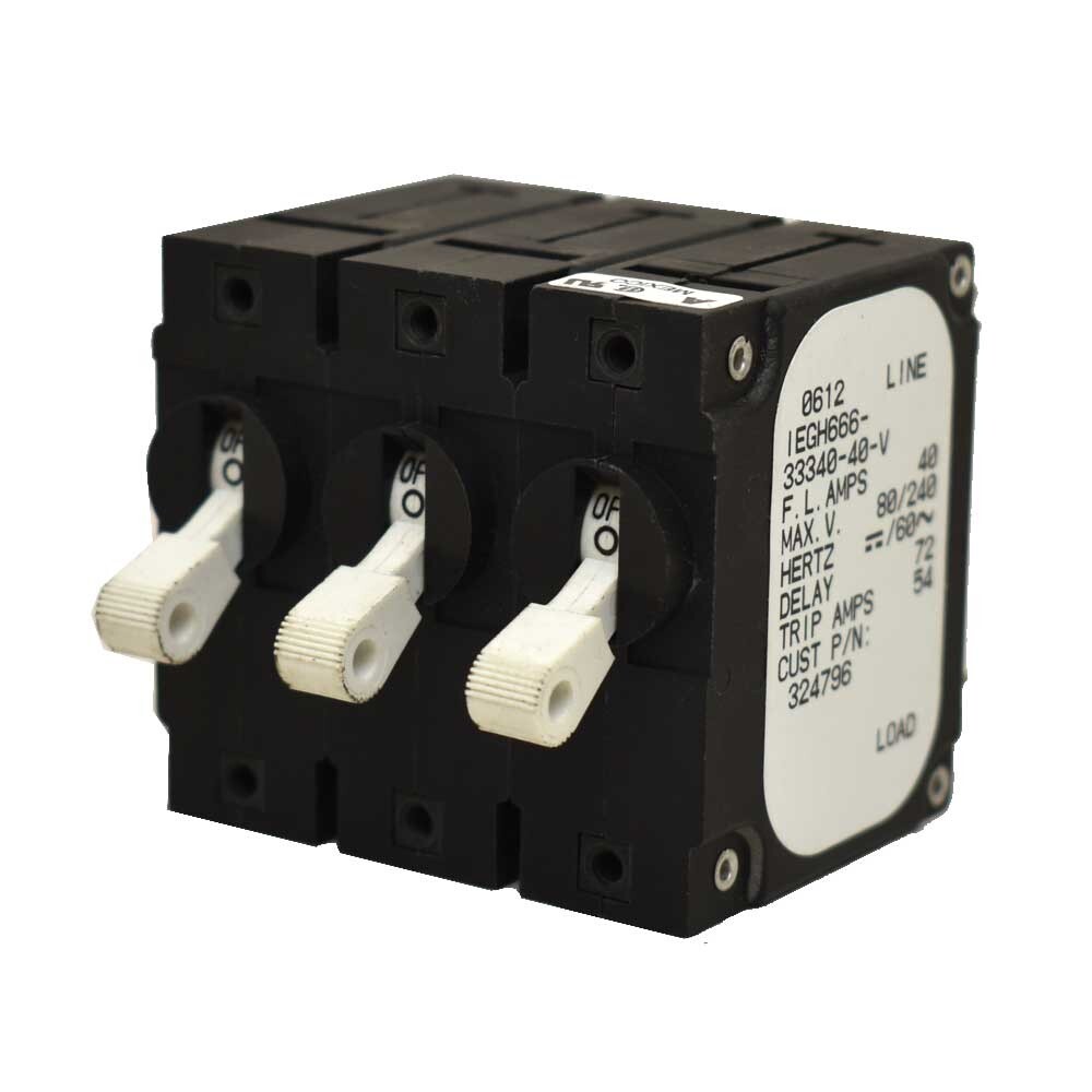 Airpax Boat Circuit Breaker Triple Toggle 40 Amp 80 Volt Black eBay