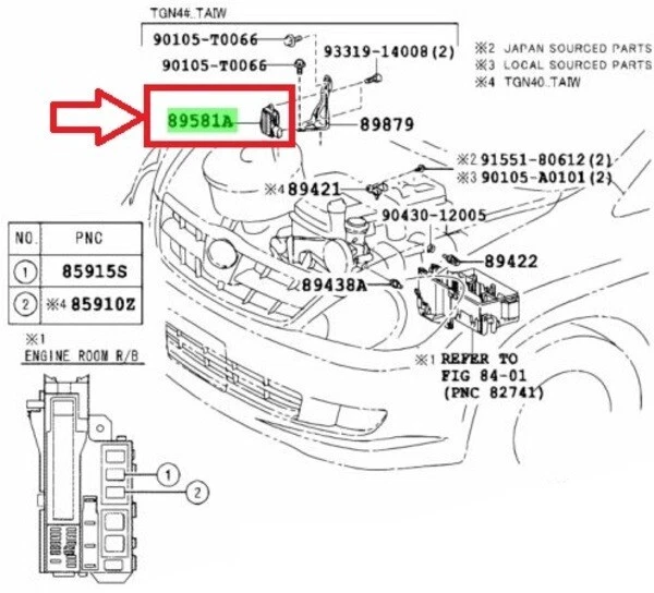 Control de inyección de aire para conductor Toyota Sequoia Tacoma 89581-34041 genuino nuevo OEM Foto 3 de 4