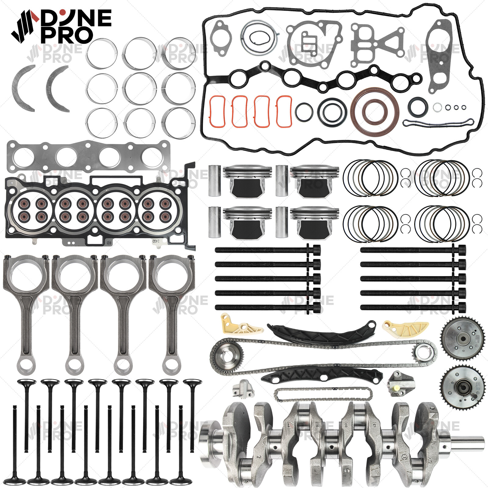 Hyundai Kia 2.4L G4KJ Engine Rebuild Kit with Conrods Crankshaft Piston