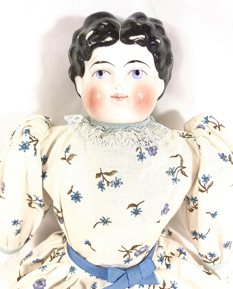 Antiguo cuerpo de composición de muñeca con cabeza de China de 1800. ¿Etiqueta de identidad? 20"" Foto 2 de 4