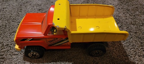 Camión de volteo de construcción TONKA vintage**naranja y amarillo** gran forma - Imagen 9 de 13