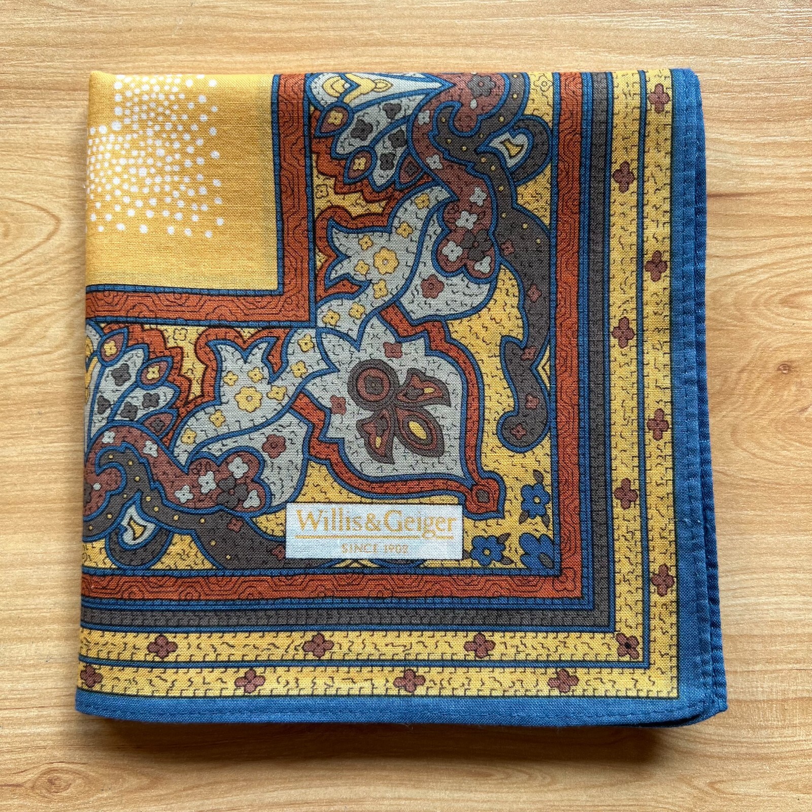 Vintage Paisley Cotton Pocket Square Handkerchief for Men 20 Inch A1102-image