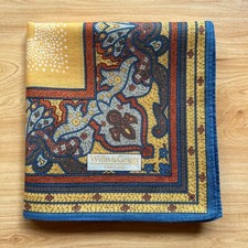 HANDKERCHIEF VINTAGE ART PAISLEY PATTERNED COTTON MEN'S POCKET SQUARE 20" A1102