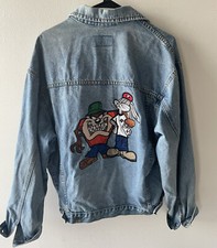 Vintage 90s Looney Tunes Jean Jacket - Bugs Taz Hiphop - Large, Unisex