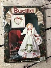 1993 Bucilla Stamped Embroidery Christmas Doll Kit Nicole 14 Tall 83105 NIP
