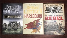 Bernard Cronwell 3X Paperback Book Bundle, Stonehenge, Harlequin & Rebel In GC