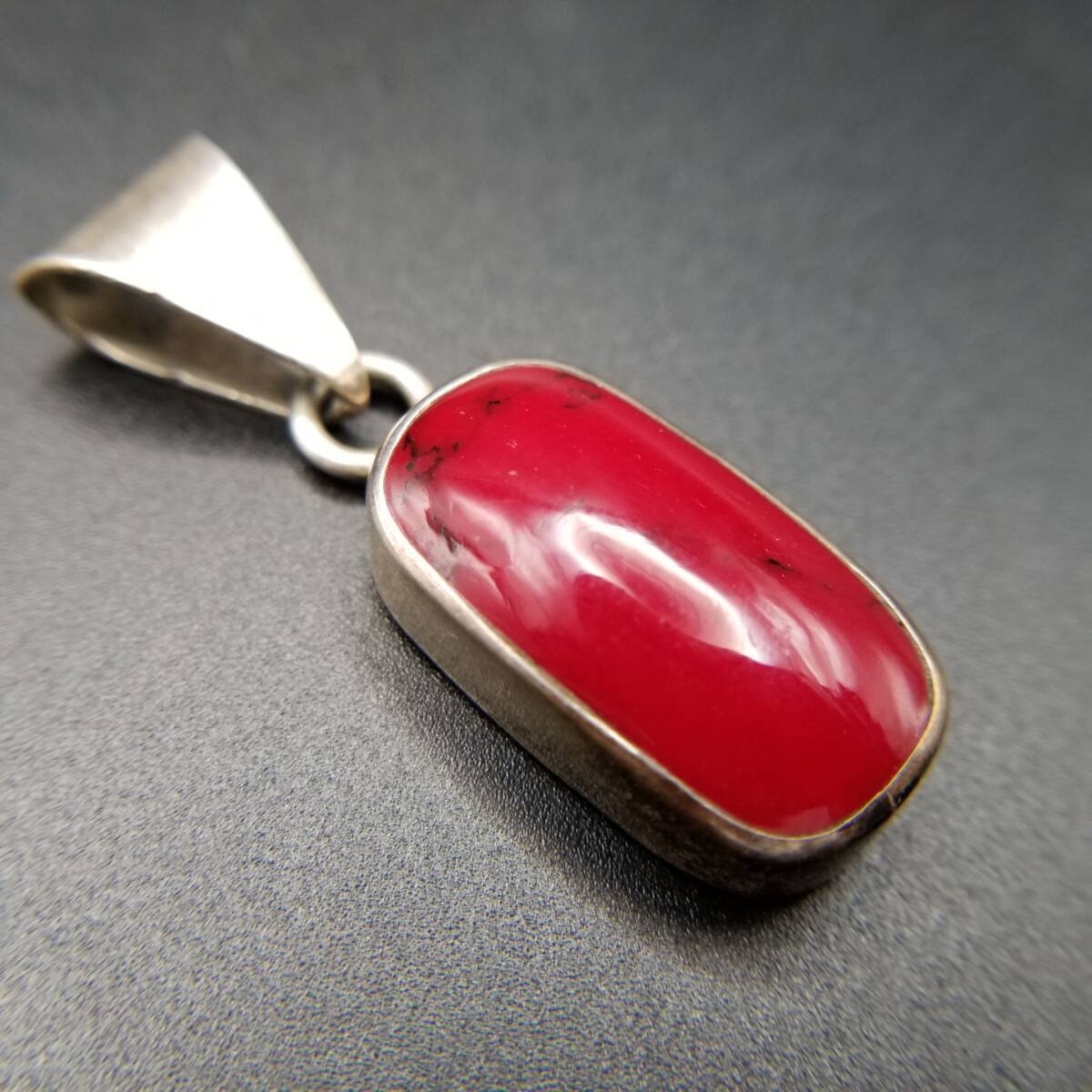 Mexico 925 Silver Red Jasper Rectangle Vintage Ch… - image 9