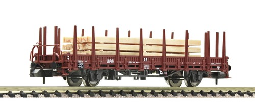 FLEISCHMANN 6660059 Skala N Carro A Zwei Asse Mit Rungenwagen Beladen Bauholz DB | Zustand: Neu