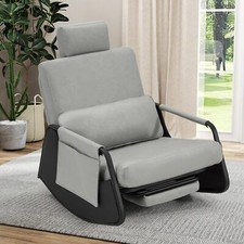 AECOJOY Glider Rocking Chair with Retractable Footrest  Adjustable Backrest