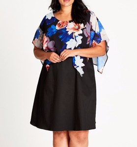 plus size black cotton dress