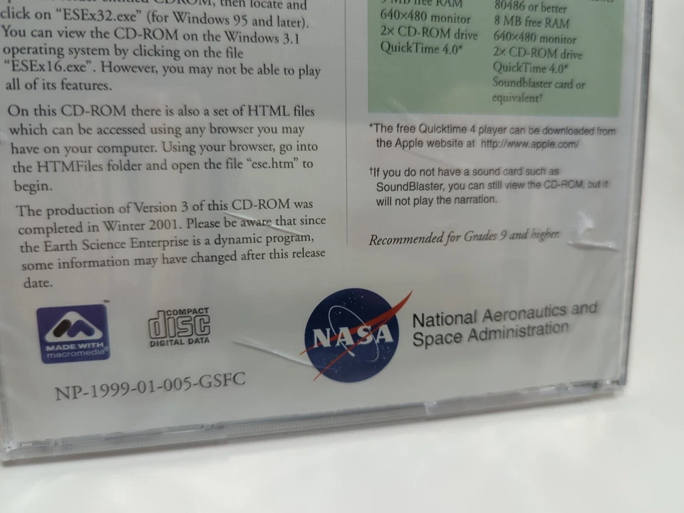 NASA Earth Science Enterprise Version 3 Winter 2001 CD-ROM Windows/Mac Space NWD - Image 3 of 4