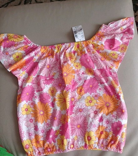 The Childrens Place Girls Short Flutter Sleeve Top- Size5/6 ELASTIC WAIST & NECK - Picture 2 of 3