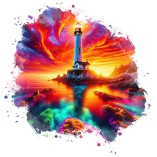 XXL 18X18 Car Sticker Majestic Lighthouse Weatherproof Vinyl Decal