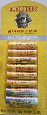 Burts Bees Lip Balm (8 Pack/ 0.15 Ounce x 8 Net WT 1.2 Ounce ), 1.2 Ounce