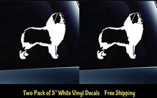 Australian Shepherd Two 5" White Vinyl Decals Car Window Laptop Notebook Tablet