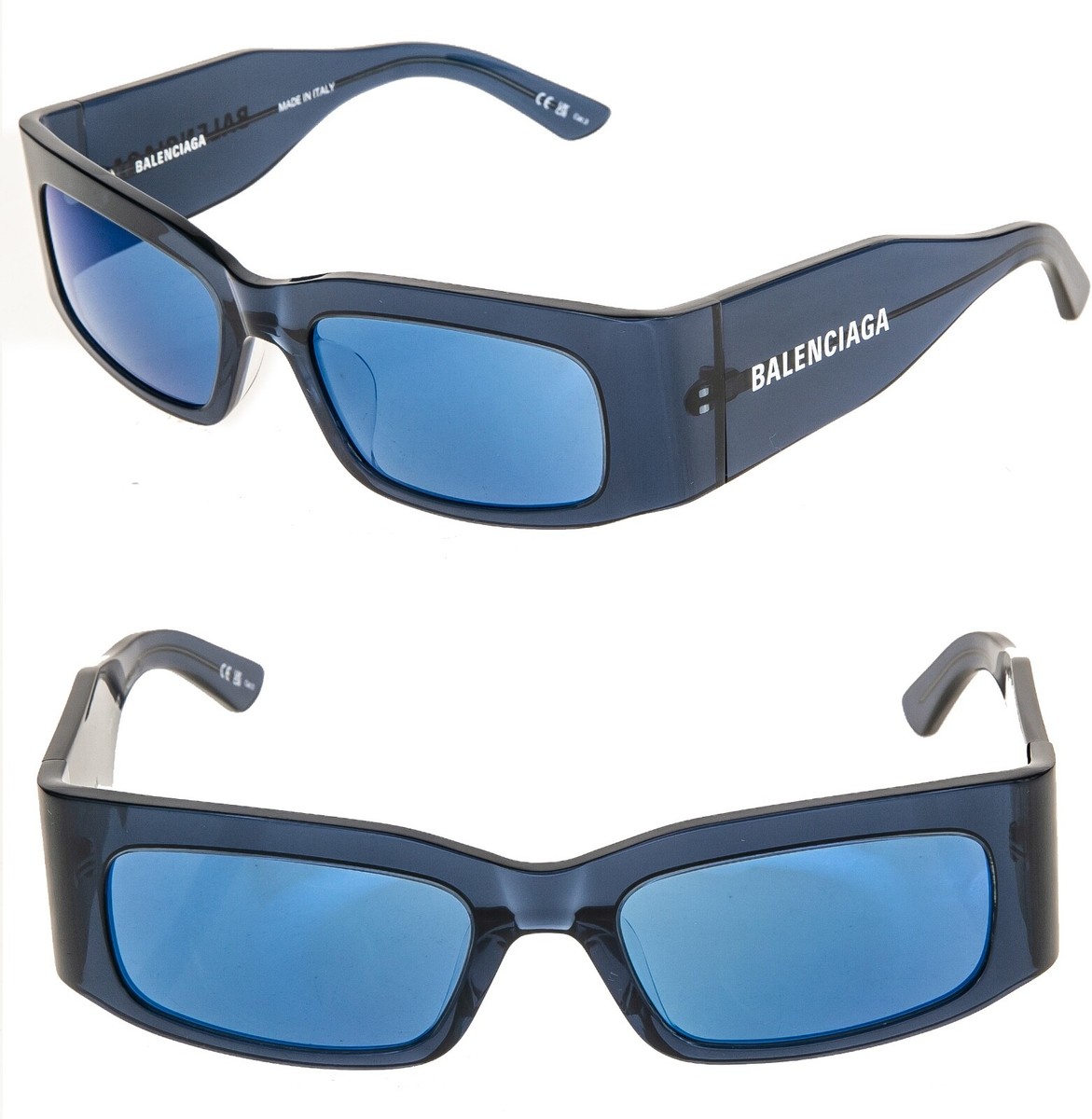 BALENCIAGA PANTHER 0328 Blue Mirrored Geometric Unisex Sunglass