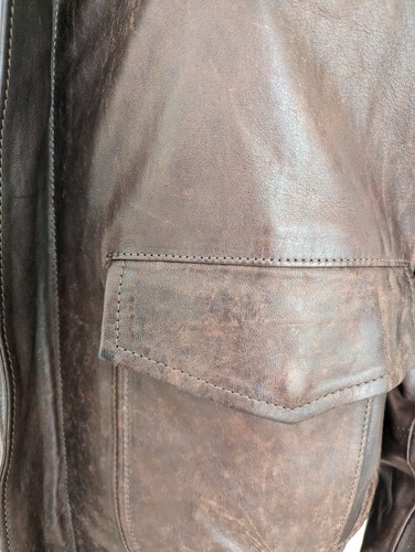 Aeronautics Military Frecce Tricolori Brown genuine leather Pilot jacket size 50 - Picture 11 of 20