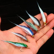 12 pcs Wounded Minnow Polar Fry Slowly Sinking Salmon Trout Fly Fishing Flies
