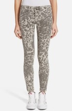 Current Elliott The Welt Pocket Skinny Ankle Jeans Gray Leopard - 25 NWT 268