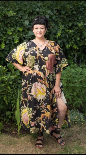 Woman's Cotton Long Kaftan  Floral Printed Party … - image 1