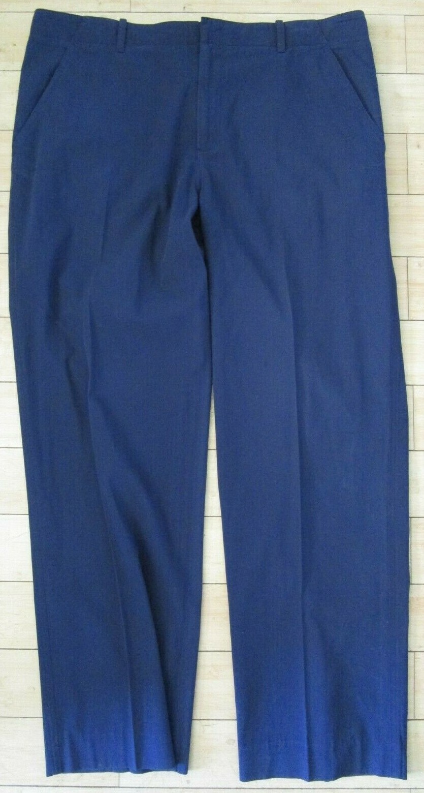TSE Subtle Solid Flat Front Cotton Trouser in Blu… - image 1