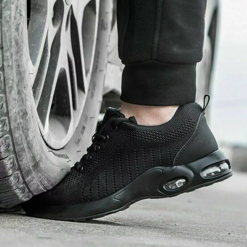 Mens Non Slip Work Shoes Steel Toe Boots Lightweight Breathable