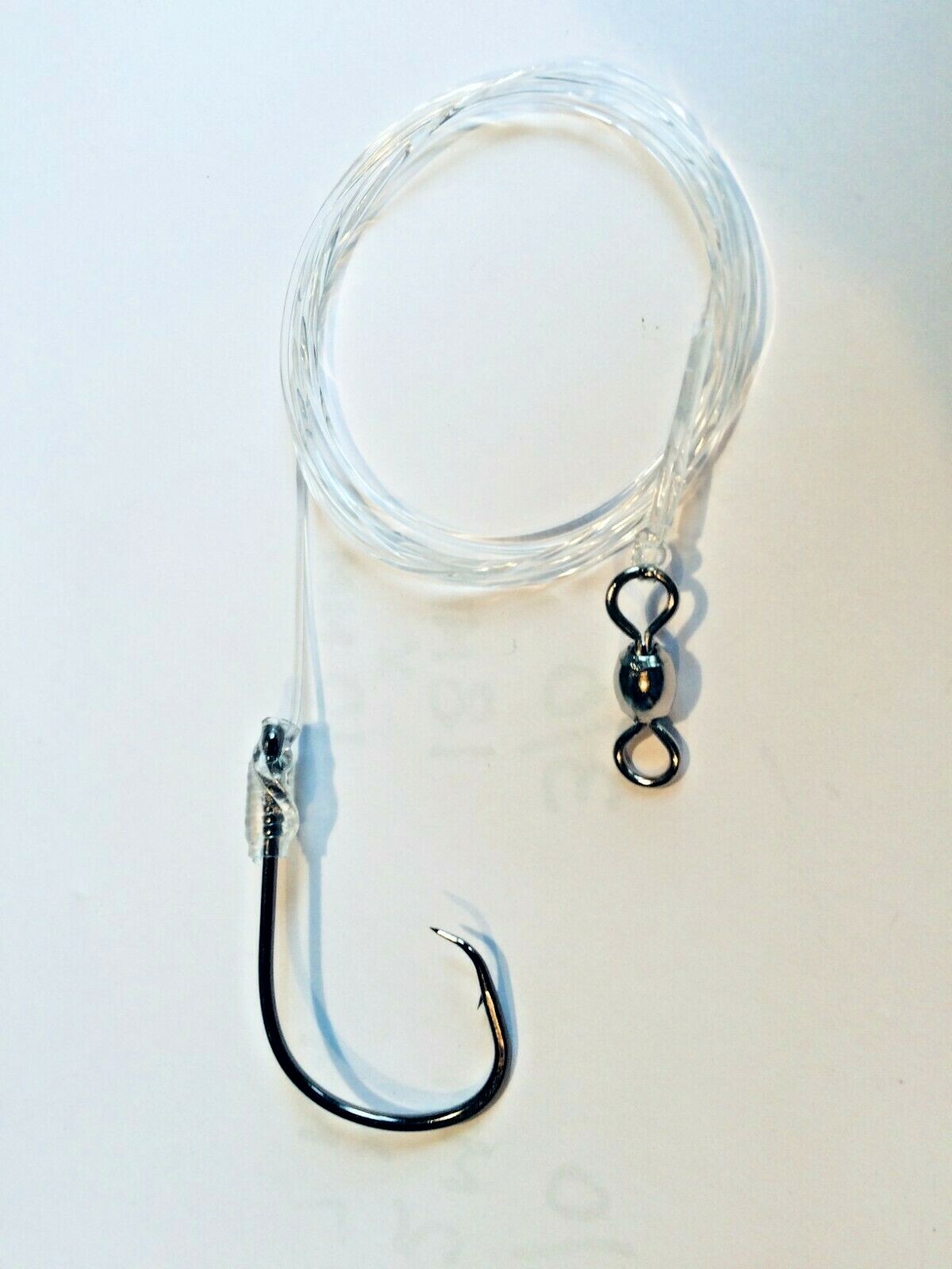 NEW 5 x 60 lb MONO SEA FISHING RIGS 8/0 SNELLED CIRCLE HOOK COD/CONGER