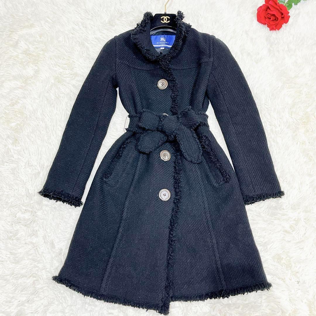 BURBERRY BLUE LABEL Trench Coat Long 100 Wool Women's #D2711A
