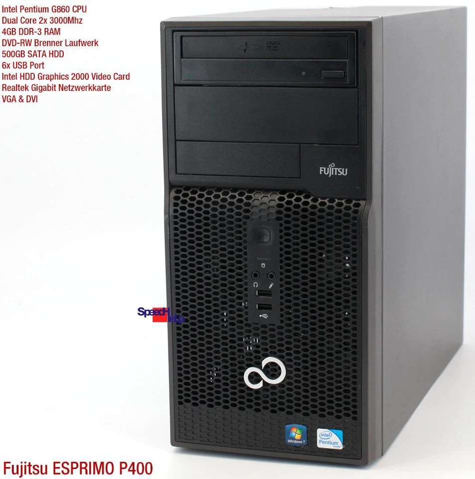 Pc Computer Fujitsu Esprimo P400 D2990 Windows Xp Pentium G860 4Gb Ddr3 500Gb - Image 2 of 4