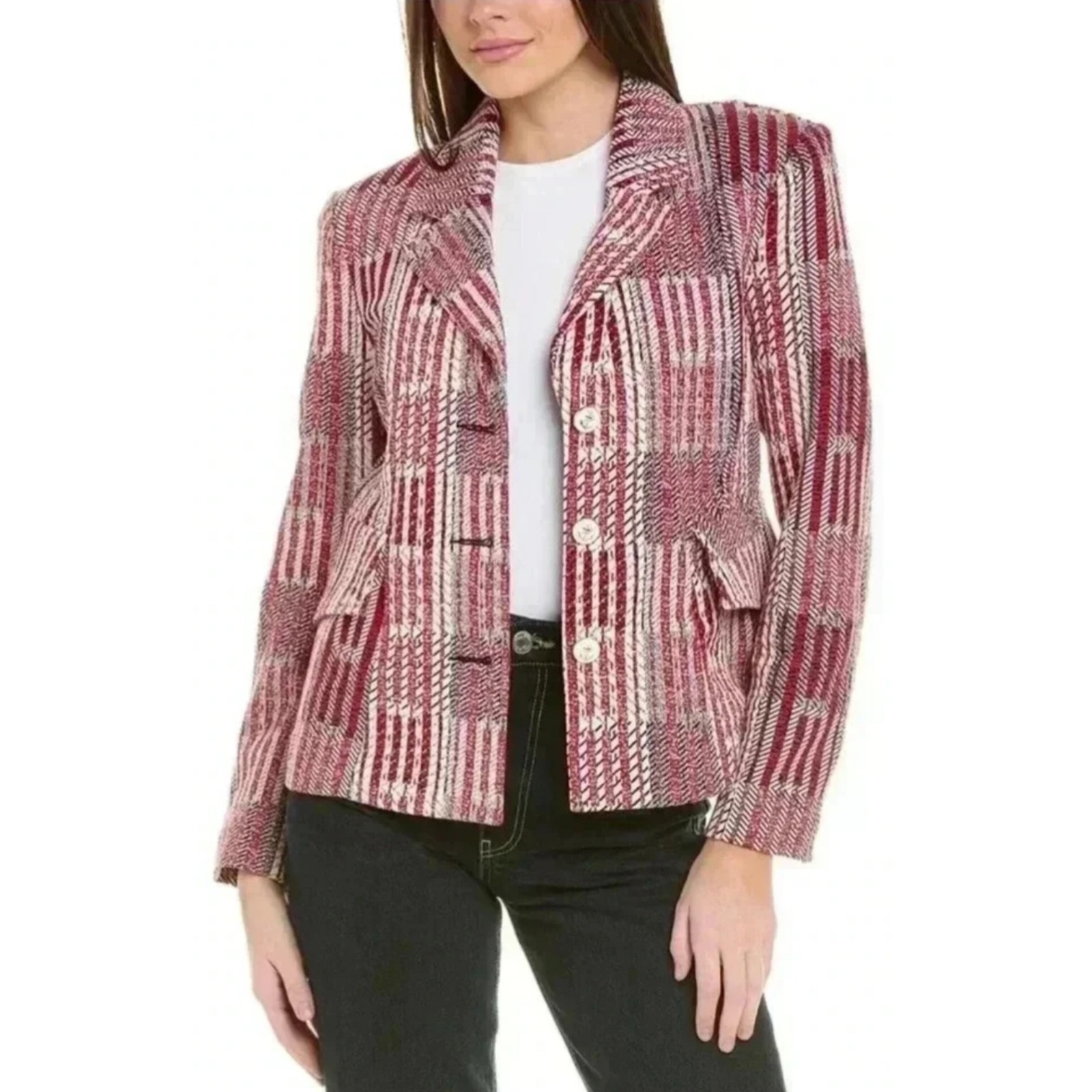 Cabi medium blazer jacket stretch patchwork nauti… - image 2