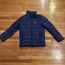 Vineyard Vines Boys Mountain Weekend Puffer Jacket Coat Navy Blue Size M EUC