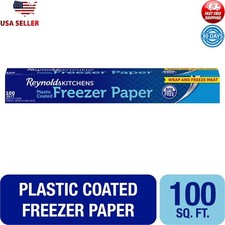 Plastic Coated Freezer Paper Roll 100sqft Write-On Freezer Paper Durable NEW