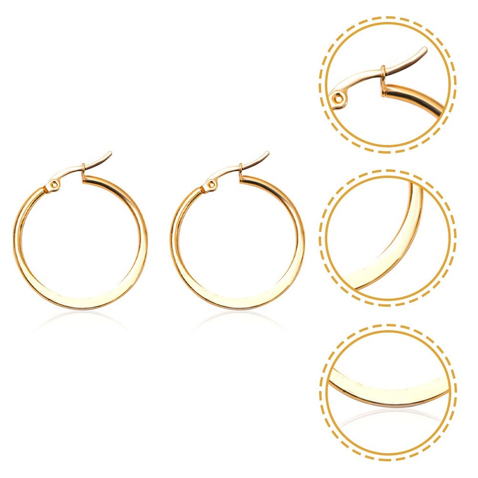 1 Pair Fashion Big Round Loop Earrings Women Ear Jewelry Costume ...