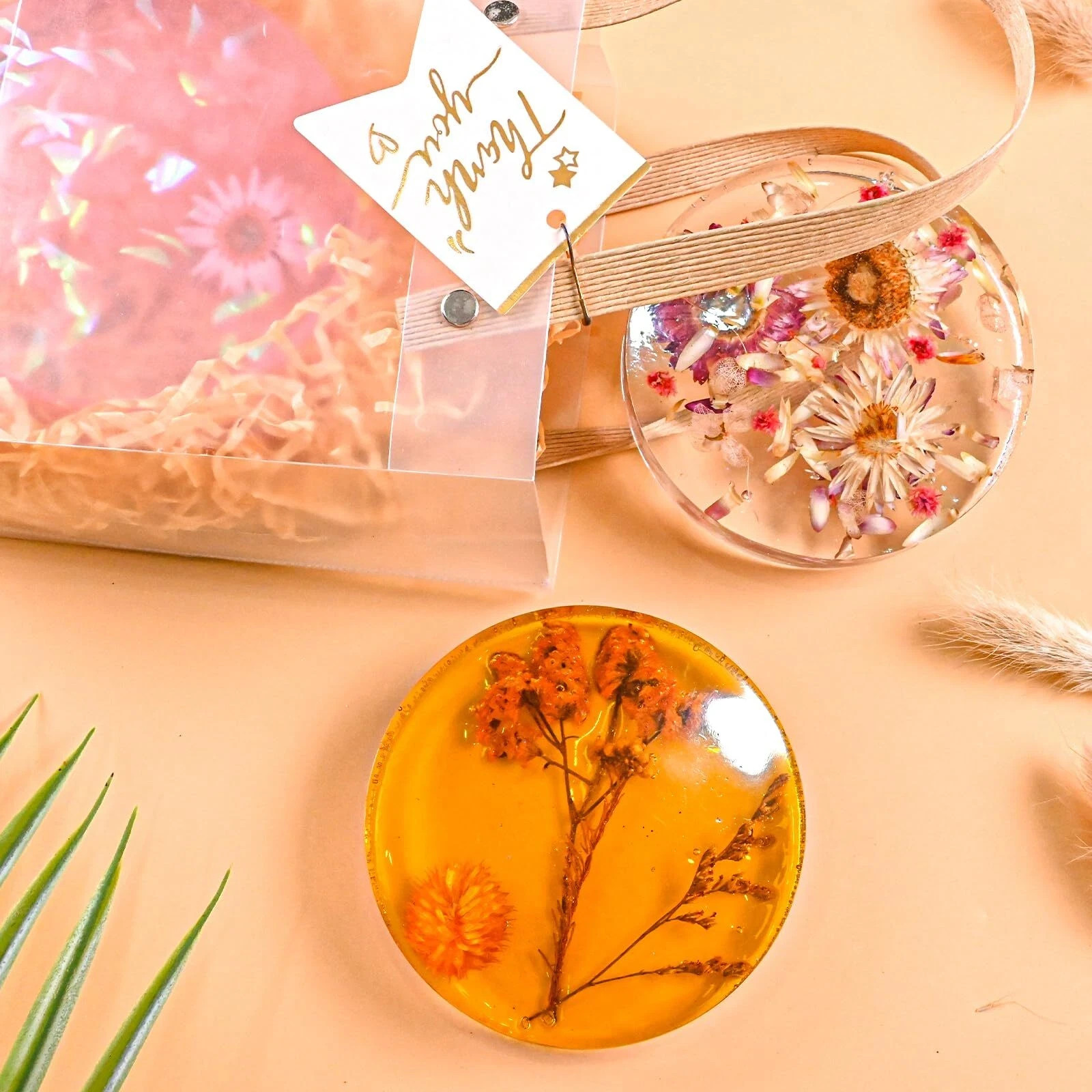 Extra Deep Resin Coaster Molds, Large 6 Cavity round Silicone Coaster Molds