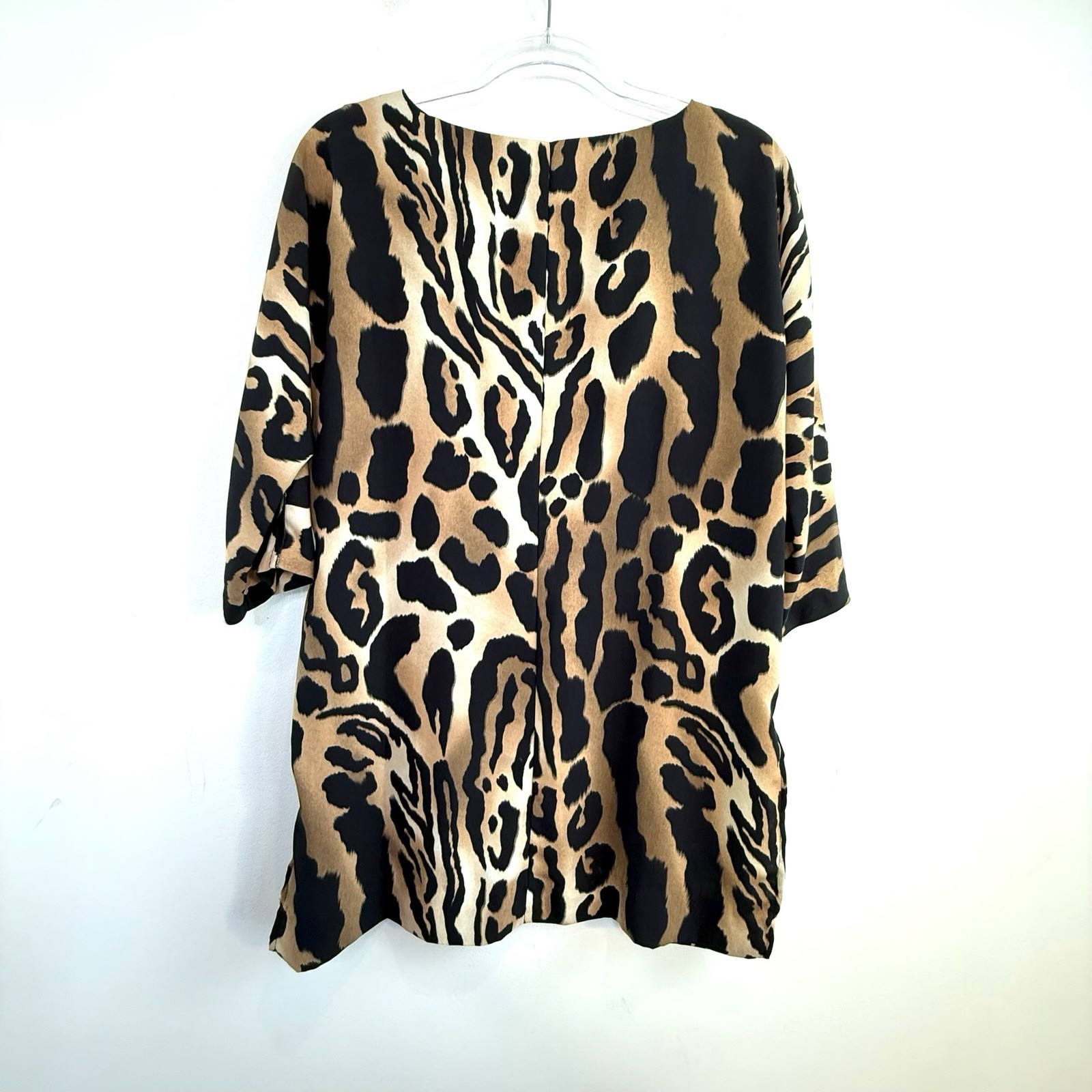 Sandro Ferrone Roma Size M 10 12 Aus (6 8 US) Leopard Print Longline Tunic Top image 7