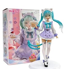 18CM Hatsune Miku Cat Eat Ver PVC Anime Figure Collectible Model Statue Toy Gift
