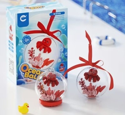 DIY Micro Building Block Set Ocean Theme Octopus Red Creative Craft Ideas