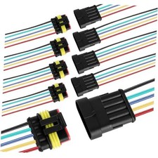 5 Pin Waterproof Wire Connector, 18AWG 10cm Male and Female Wire 5 Pin-5pack