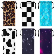 Soft Eyeglass Pouch 6 Pack, Drawstring Microfiber Sunglasses Bag Eyeglass Pou...