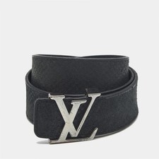 Louis Vuitton LV Initiales 105 CM Buckle Belt Black Mini Damier Suede