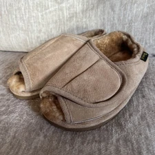 Old Friend Slippers Sheepskin Open Toes Hard Bottom Cozy Comfy Woman’s 8-9