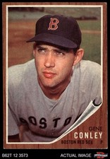 1962 Topps #187 Gene Conley Normal Tint Red Sox COMMON VARIATION 4 - VG/EX