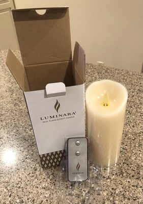 Luminara Flicker Flame Effect Scented Led Ivory Candle 7'' with Remote NEW