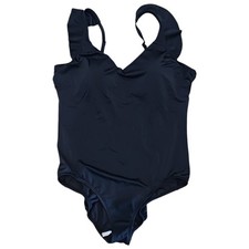 Womens Swimsuit One Piece Solid Black Plus Size 3X/ 24W-26W NWT Minimalist