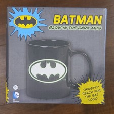 Paladone Batman Glow in the Dark Logo 10 oz Black Stoneware Mug w/ Handle