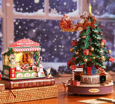 ROKR Rolife Rompecabezas de Madera 3D Navidad Miniatura Casa de Muñecas Construcción Juguetes Regalos