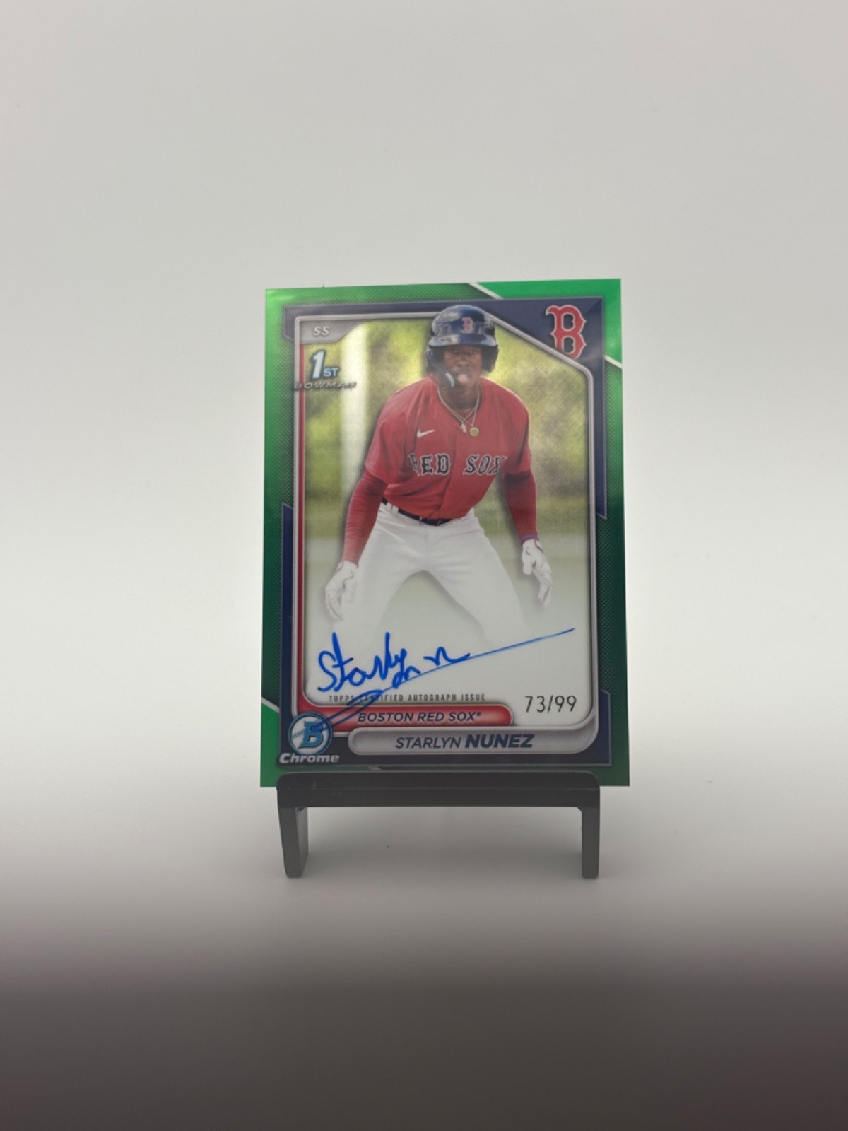 2024 Bowman Chrome Starlyn Nunez 1st Green Refractor Auto /99 Boston Red Sox